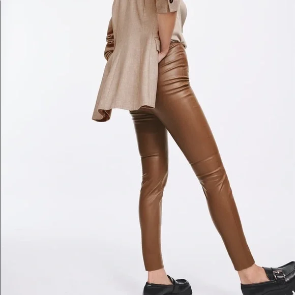 Zara Camel Brown Leggings - Picture 3 of 8
